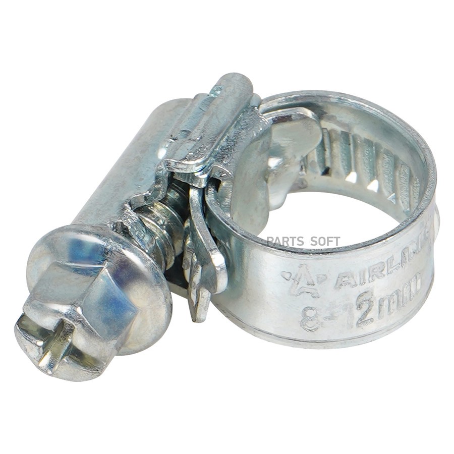 Хомут на патрубки AIRLINE червячный 8-12 мм (оцинкованный, ширина 9 мм) - AIRLINE None None